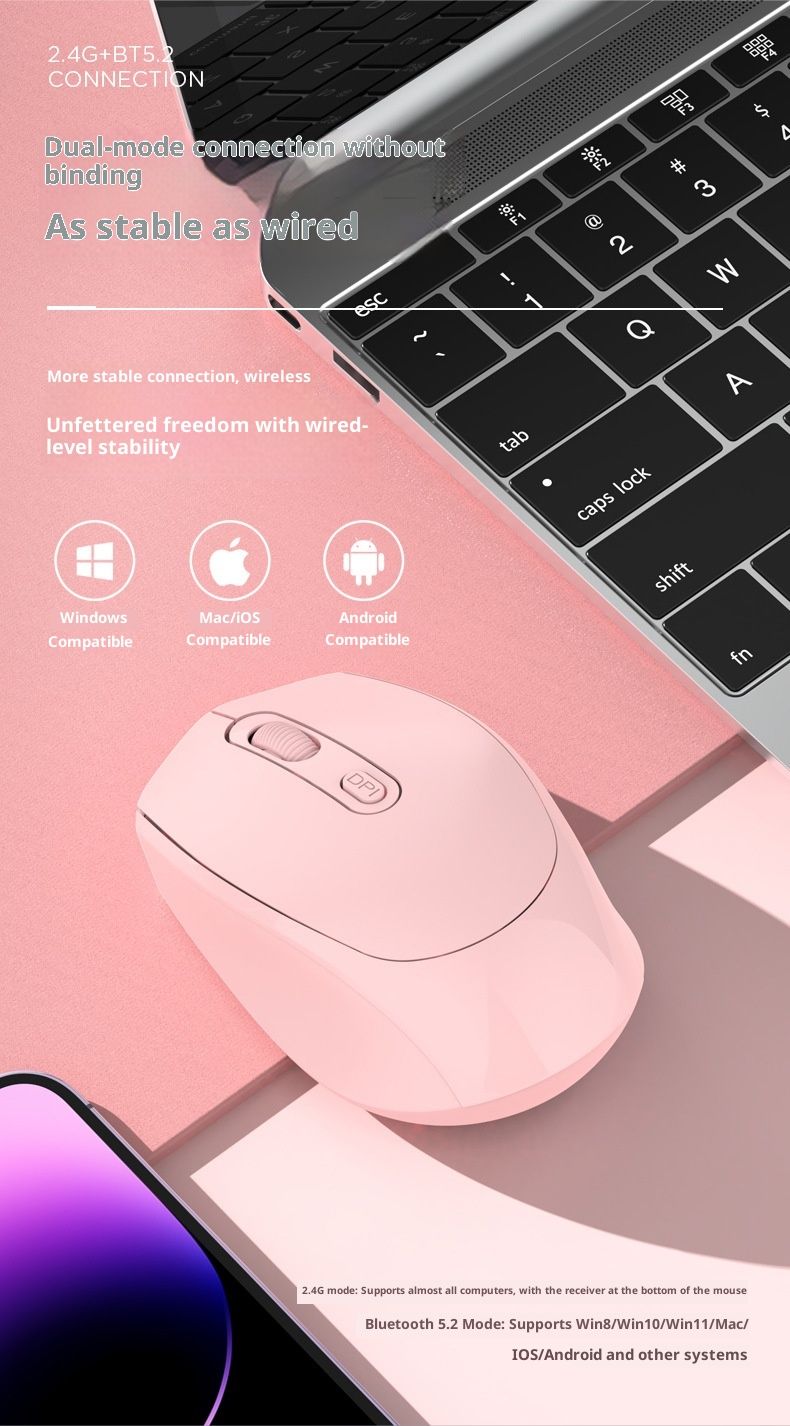 Digitex Digitex Mouse ottico wireless con doppia modalità Bluetooth per ufficio e attività commerciali, silenzioso e ricaricabile_voghion.com