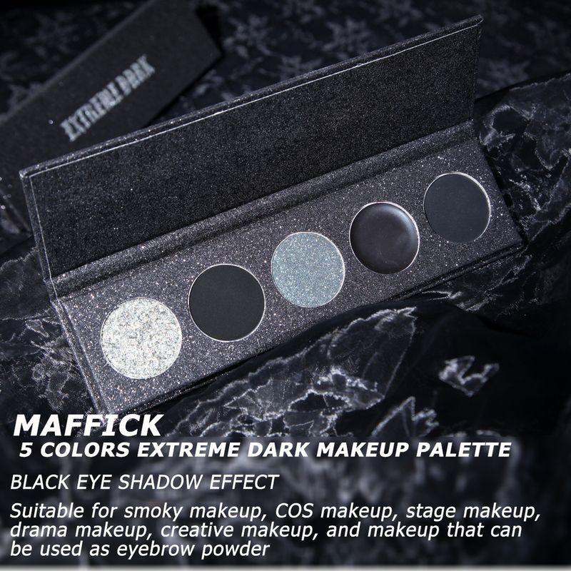5 färger Black Smokey Eyeshadow Palette, Matte Nude Eye Makeup Palette, Långvarig, Ultra-blandningsbar, sammetslen textur Neutral Eye Shadow Palette_voghion.com