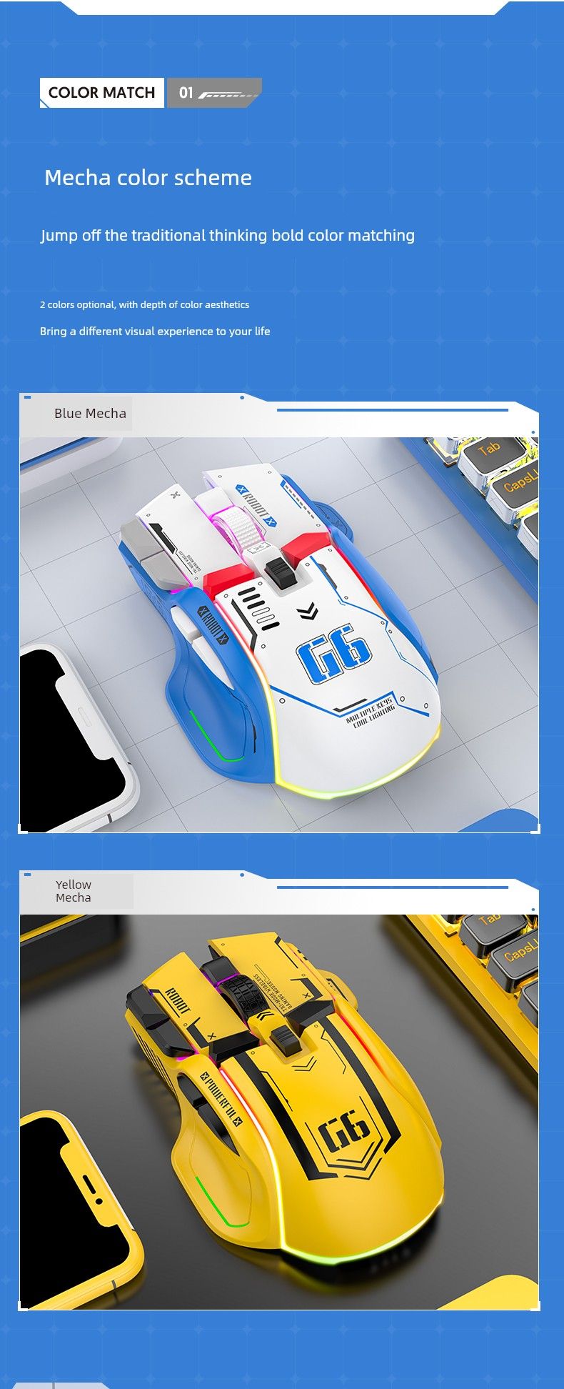 G6 -Style Three-Model Wireless Mouse Rechargeable Bluetooth For Home Game Luminous Office Laptop Desktop Computer_voghion.com