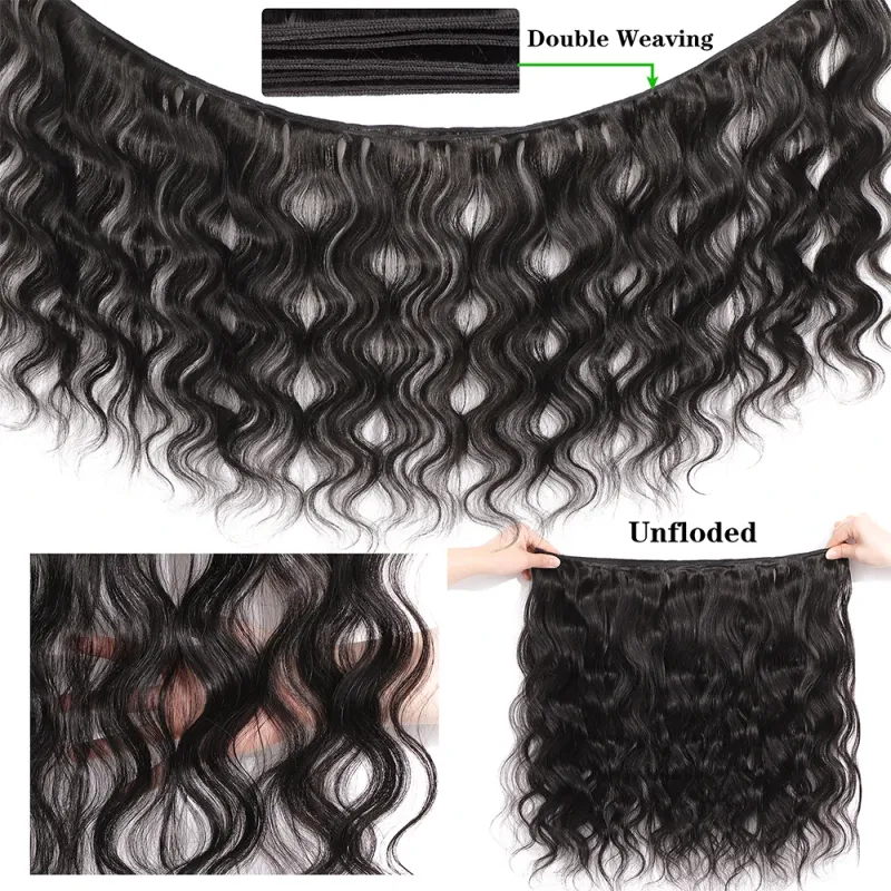 Extensions de cheveux brésiliens ondulés blonds pré-colorés Remy pour femmes_voghion.com