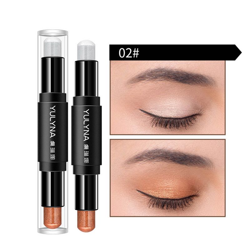 Hislaves Eyeshadow Pen Dual Head Waterproof Cream Glitter Gradient Shimmer Eyeshadow Stick Προμήθειες μακιγιάζ - 1_voghion.com