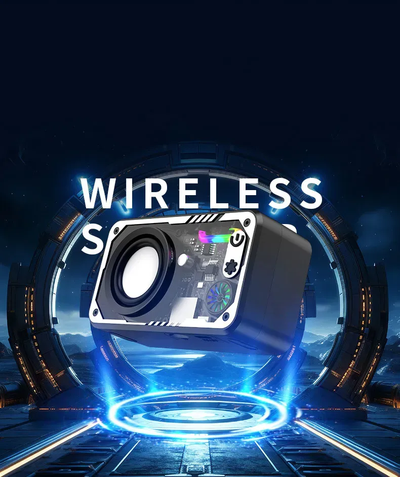 Explosiver V1 Mech Style Steel Outdoor Portable Internet Celebrity Desktop Kleiner Multi Power Bass Cannon Lautsprecher_voghion.com