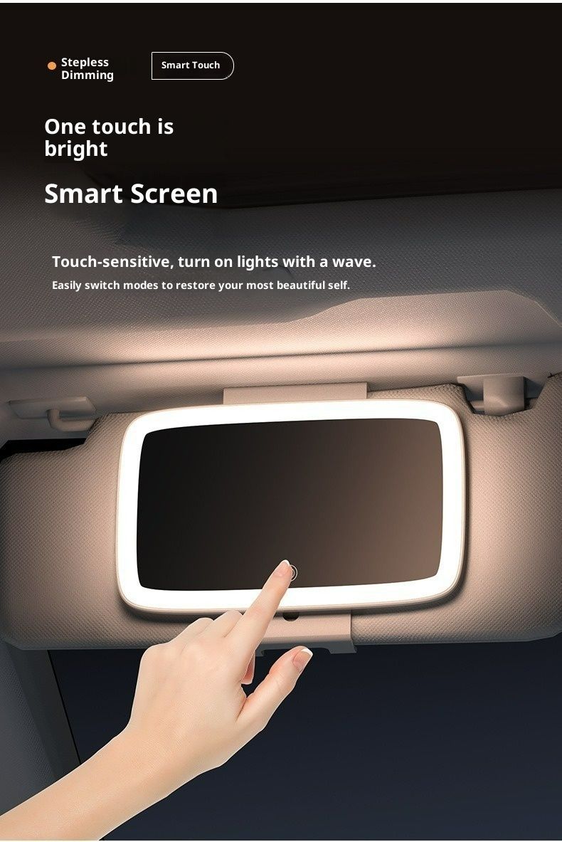Small Deng Small Deng Sun Visor Makeup LED Shatterproof Car Interior Accessories HD With Light Car-mounted Vanity Mirror_voghion.com