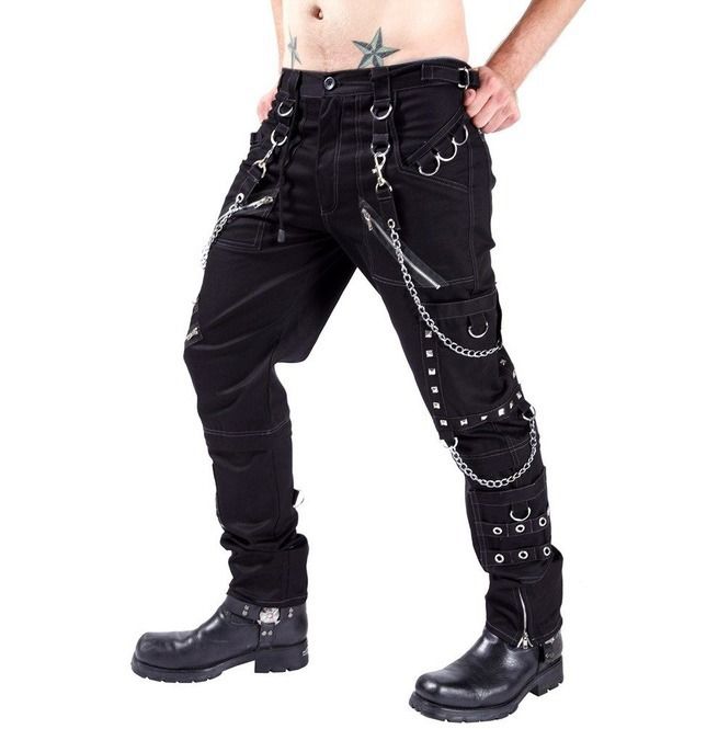 Premium-Produkte, personalisierbar, lässig, für Herren, Gothic-Hosen, Punk-Rock-Ösen-Cargo-Binding-Hosen YK023_voghion.com