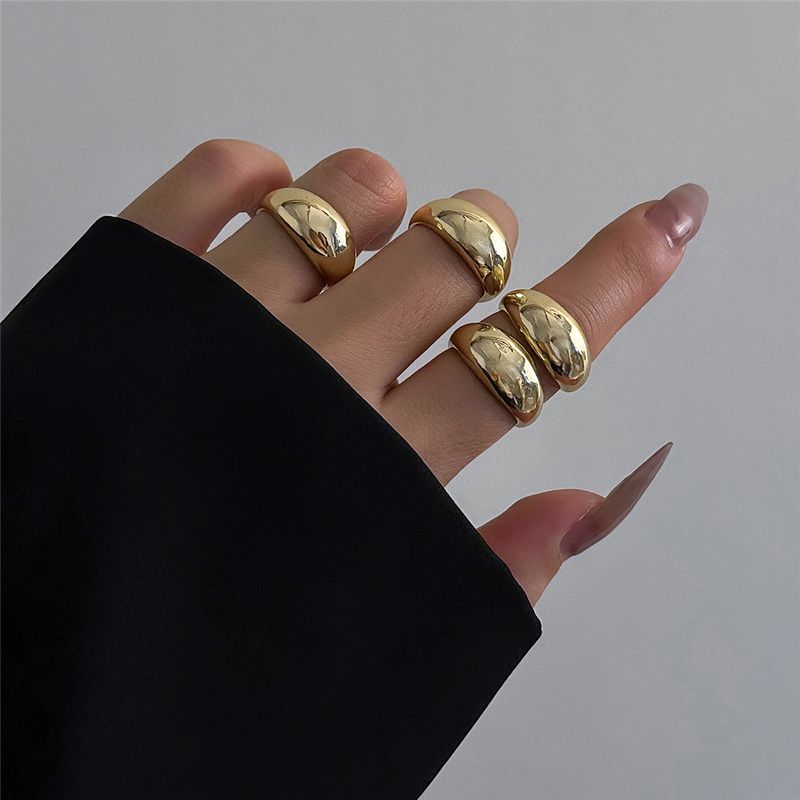 Ready Stock 4Pcs Unique Creative Smooth Water Drop Rings for Women Vintage Geometric Adjustable Open Finger Nail Ring Couple Wed_voghion.com