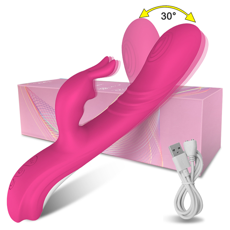 Gode vibrateurs lapin pour femmes puissant G Spot Clitoris stimulateur mimique doigt remuant jouets sexuels féminins_voghion.com