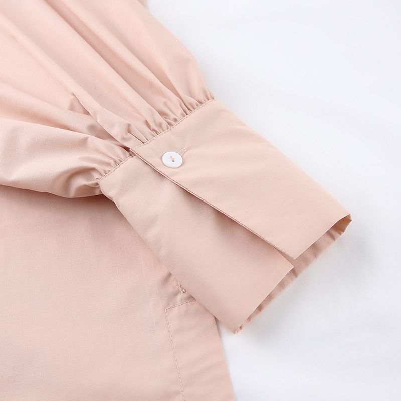 2023 Style Commuter Long Sleeve Patchwork Contrast Color Women's Shirt_voghion.com