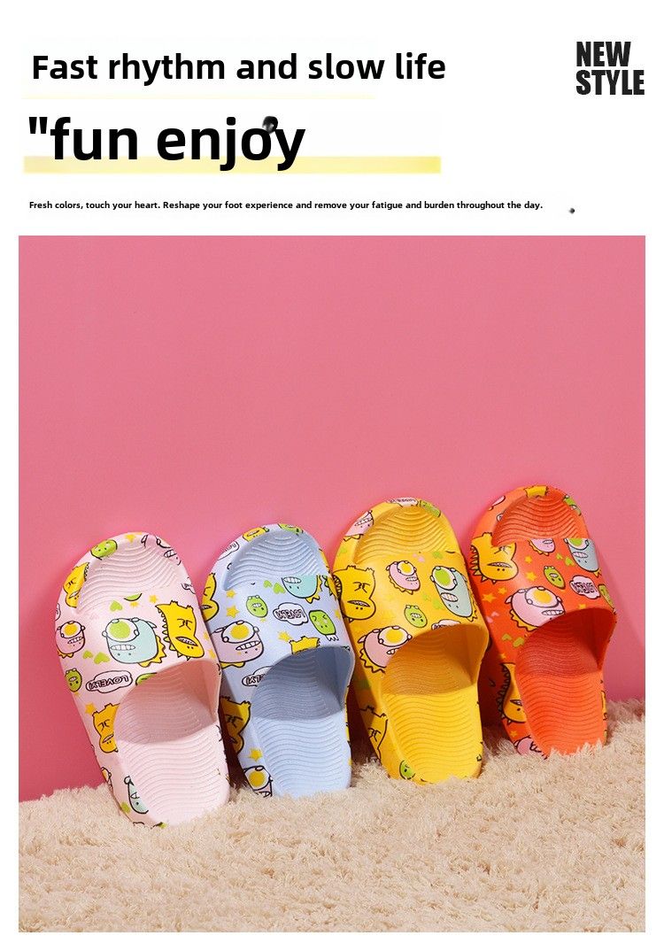 Summer new children's slippers four seasons home wear fashion cartoon classmate bathroom bath dinosaur cool slippers_voghion.com