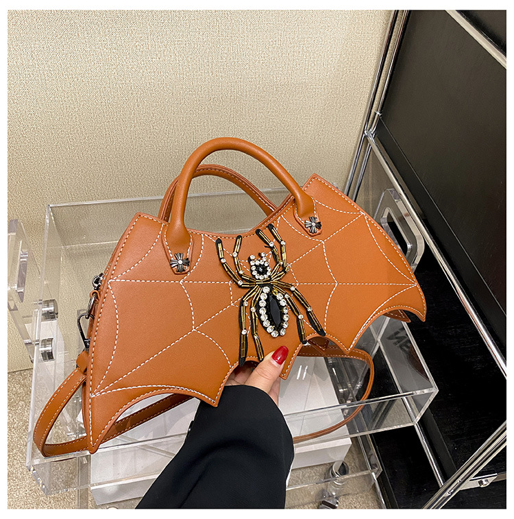 Women's Bags Handbag Fashion Creative Handmade Spider Bag Personality Embroidery Diamond Women's Bag PU Messenger Bag_voghion.com