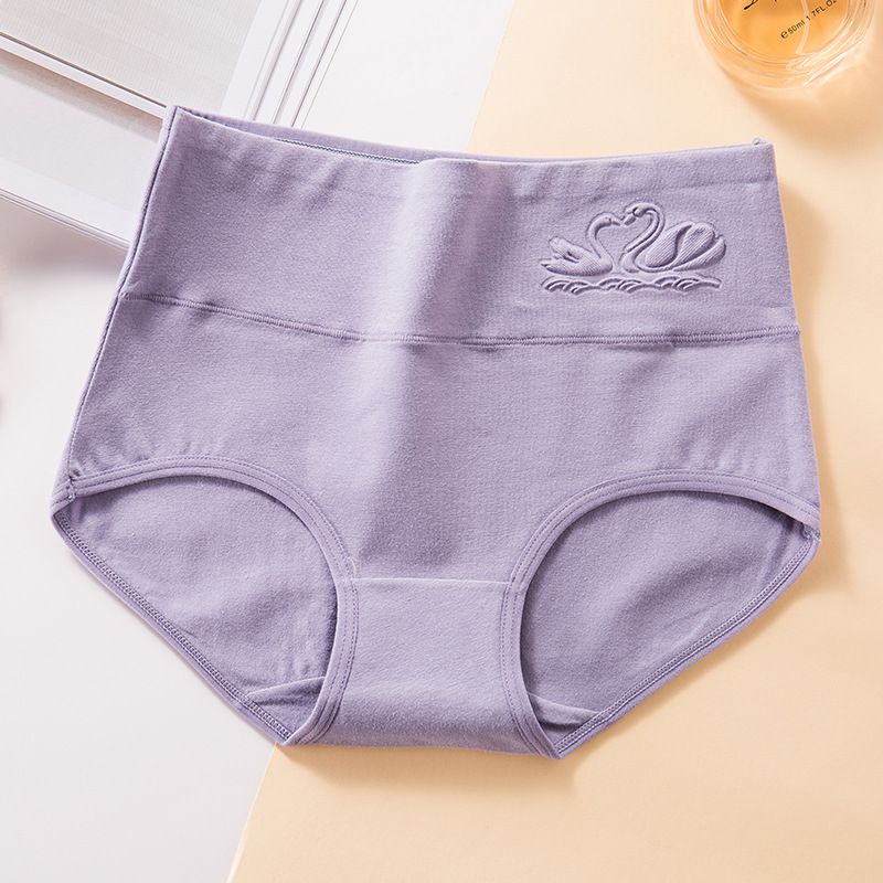 2025e Women's High Waist Plus Size Underwear Tummy Control Triangle Panties For Girls Fat MM Printed Cotton Crotch_voghion.com