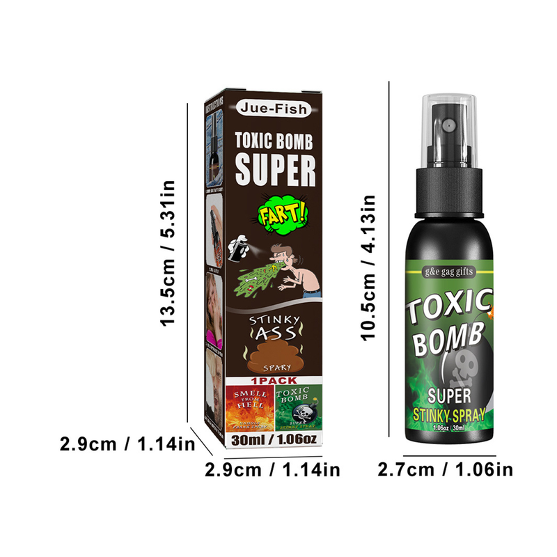 ToysMall 30 ML fisespray Sikker varig Rask Effektiv Ingen skade Halloween-fest Vanskelig prop Stinky Ass Spray Daglig bruk_voghion.com
