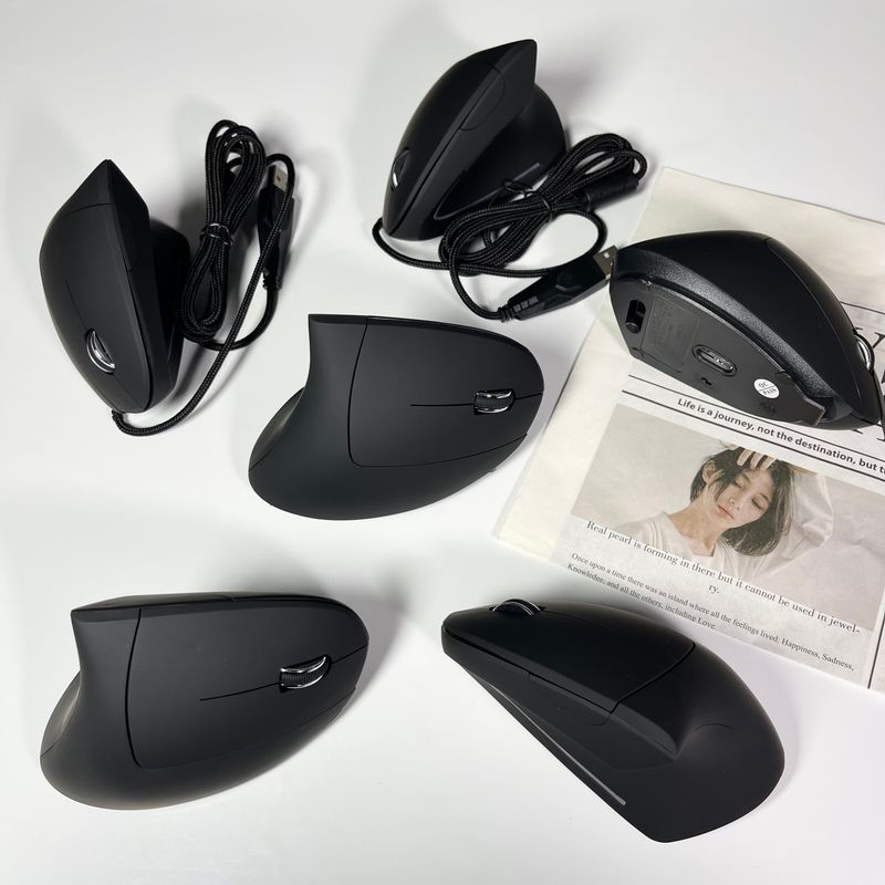 Souris ergonomique sans fil, filaire, verticale, rechargeable, pour ordinateur portable et de bureau_voghion.com