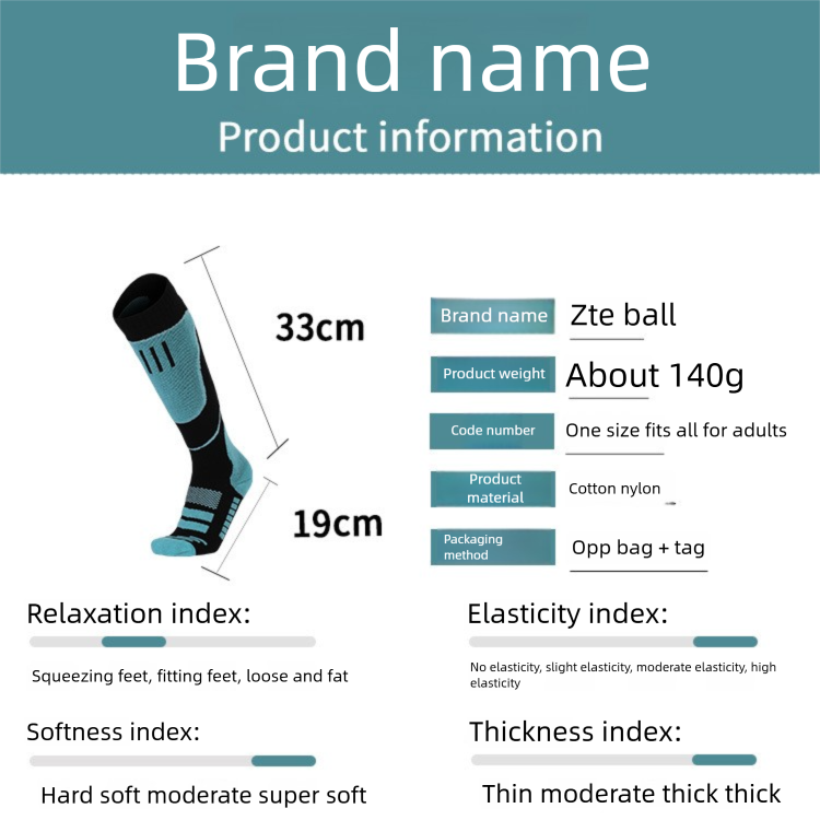 Skarpety narciarskie High Tube Ski Quick-Dry Terry Sports damskie, turystyczne, z grubym spodem z ręcznika, męskie_voghion.com