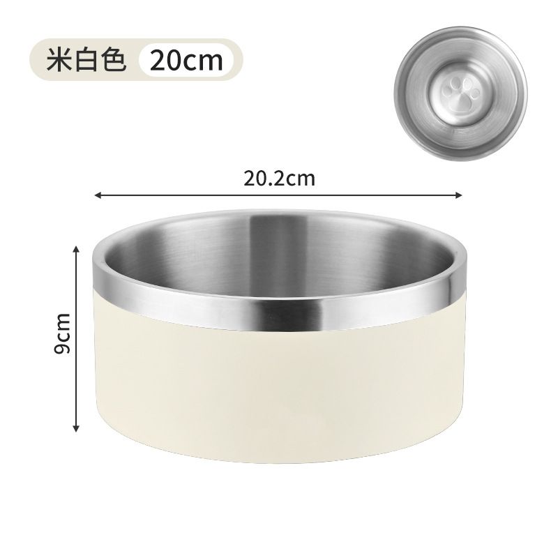 Gamelle anti-glouton à double compartiment en acier inoxydable 304 pour chien, grande capacité, avec fond antidérapant pour éviter que les animaux ne la renversent._voghion.com