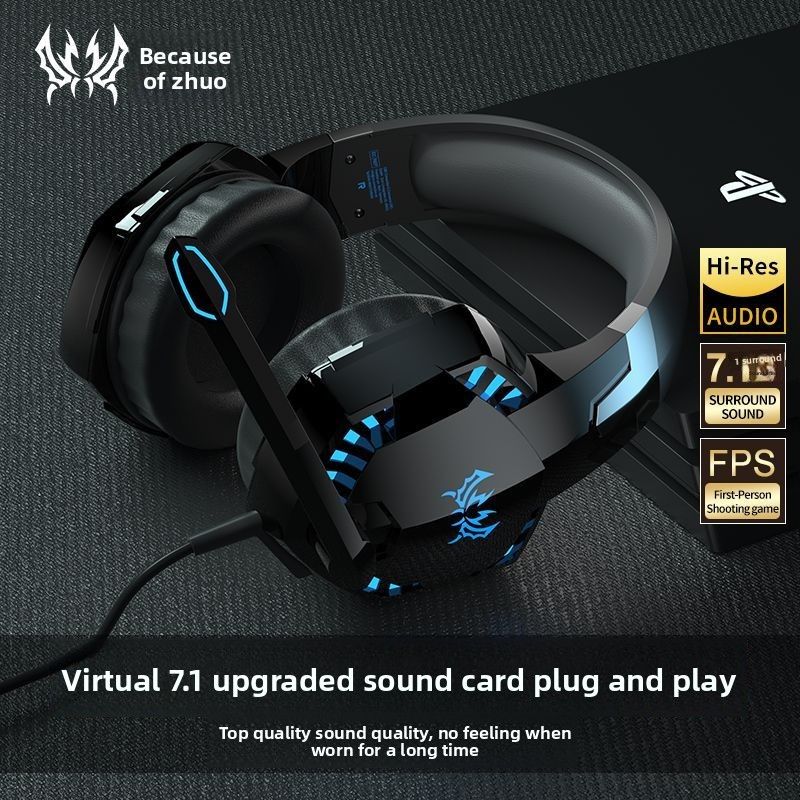 KOTIONEACH Gaming Headset With Noise Cancelling Microphone USB Universal For Internet Cafes_voghion.com