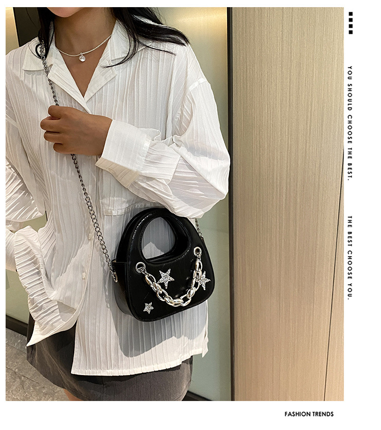 Trendy Hot Girl Light Luxury Small Bag 2023 New Star Chain Borsa a semicerchio Borsa a tracolla di fascia alta all-match di nicchia_voghion.com
