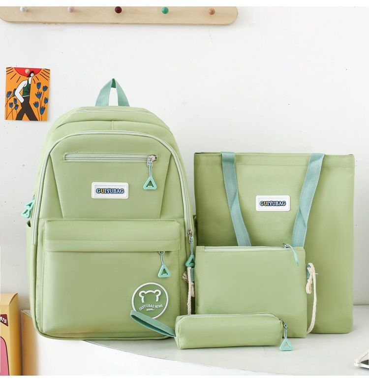 Kids Backpacks Simple All Match Solid Color Student Backpack For Women With Large Capacity Casual Backpack_voghion.com