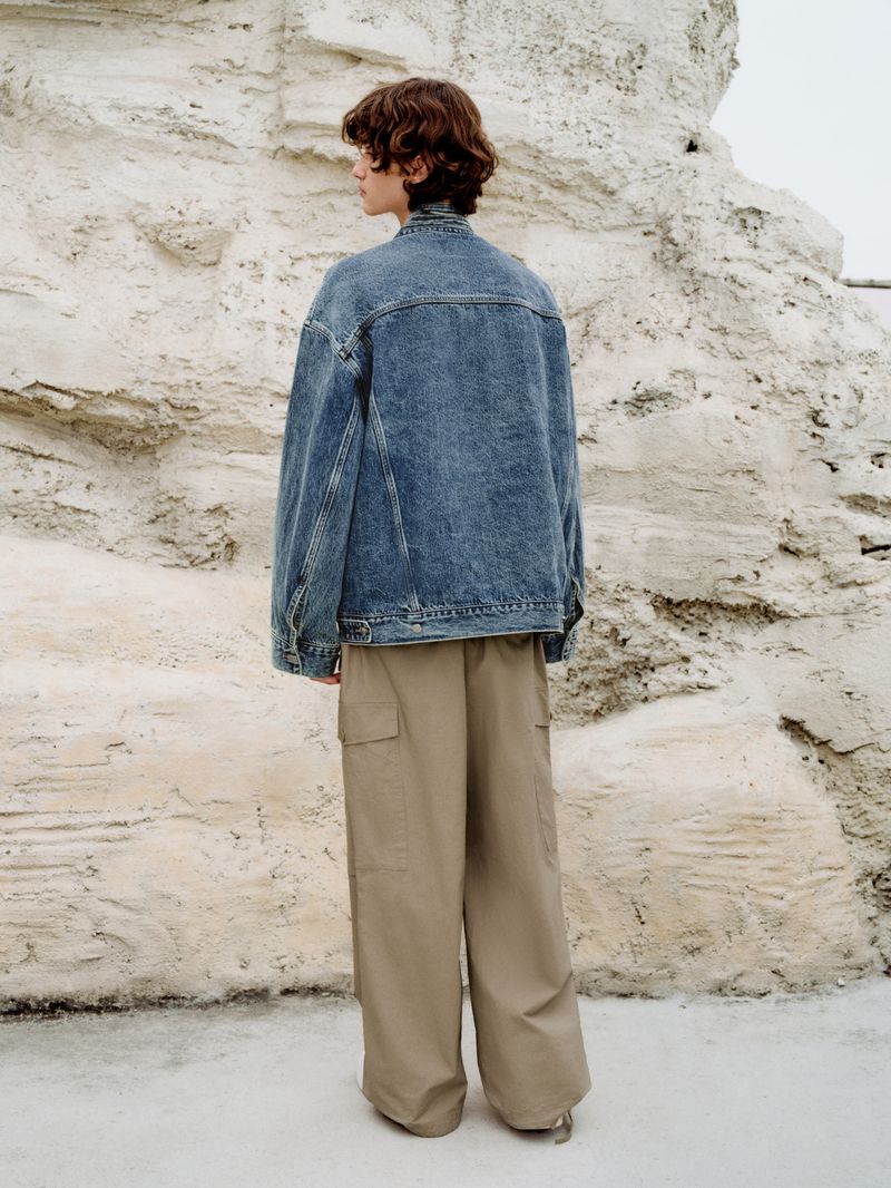 Men's Clothing New Style Irregular Symmetrical Design Niche Loose Lace Denim Jacket For Men_voghion.com