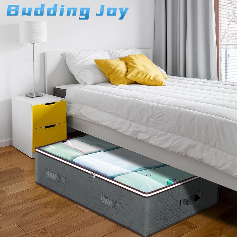 Budding Joy Under Bed Containers, Closet Organizers And Bins, Foldable Underbed Storage Bags For Blanket, Clothing,_voghion.com