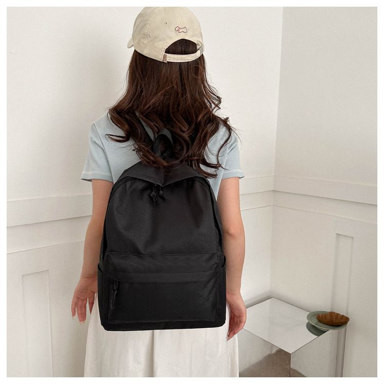 Water Repellent 19 Inch Solid Color School School Backpack_voghion.com