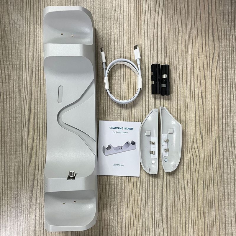 Ladegerät, 3 LED-Anzeigen, wiederaufladbarer Akku, platzsparend, Mehrfachschutz, stabil, Headset-Controller, Ladestation für_voghion.com
