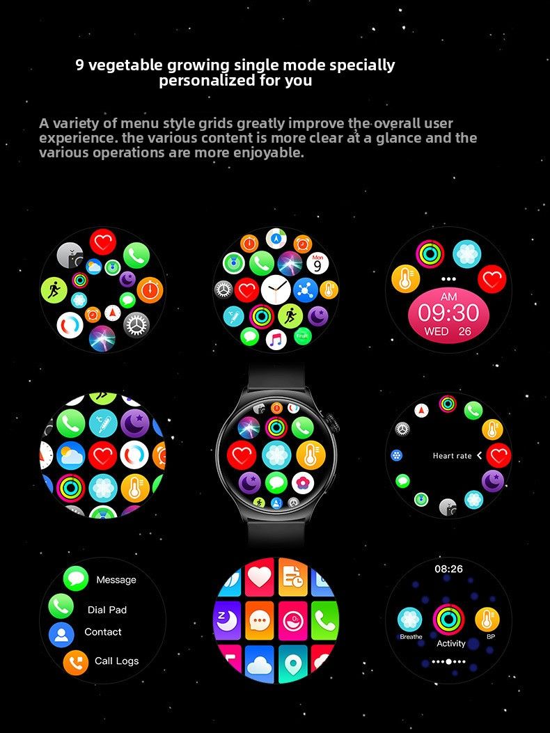 New WATCH Smart Heart Rate Blood Pressure Voice Offline Payment Bluetooth Phone Multi-Function Sports Watch_voghion.com