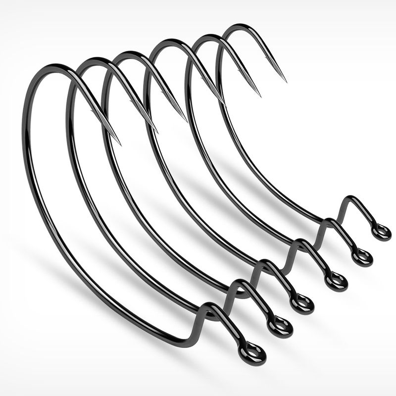 High Carbon Steel Reinforced Crank Triangle Tooth Sharp Worm Soft Bait Texas Rig Lure 50/Pack Sea Fishing Hook_voghion.com