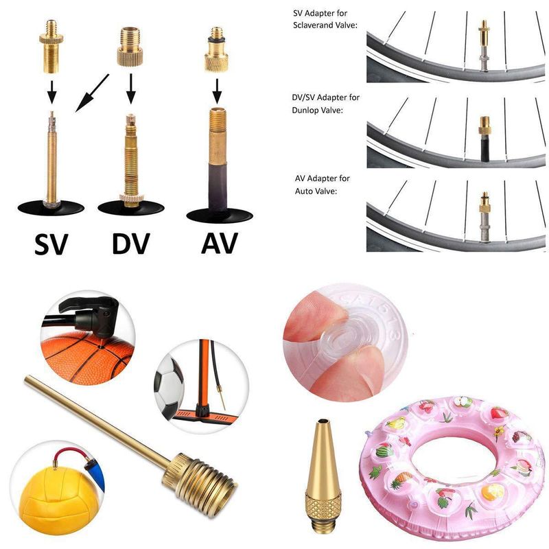 Air valve adapter air pump inflatable bicycle air nozzle pump French to American conversion nozzle American nozzle adapter SV AV DV_voghion.com