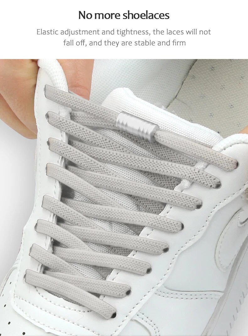 Lacci elastici con chiusura in metallo Scarpe senza lacci per scarpe da ginnastica per bambini e adulti Lacci pigri Taglia unica per tutte le scarpe_voghion.com