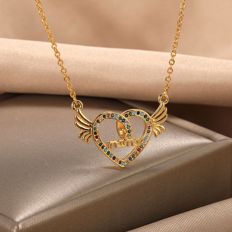 Collana con ciondolo a forma di lettera piccola per la festa della mamma, pronta all'uso, per le donne, 3 colori, con targhetta per la mamma, catena per clavicola, gioielli con iniziali_voghion.com