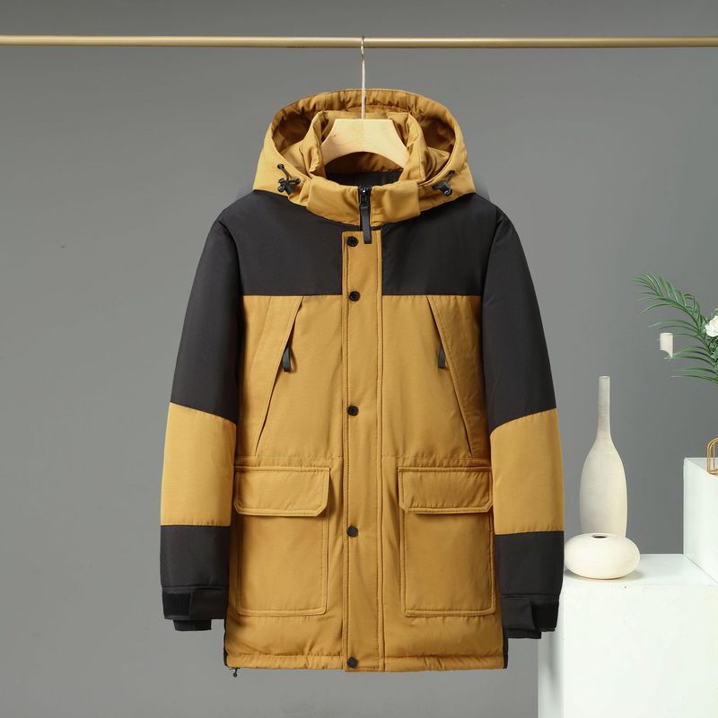 Bergsteigen-Outdoor-Baumwollmantel mit bedrucktem großem Pelzkragen für Herren_voghion.com