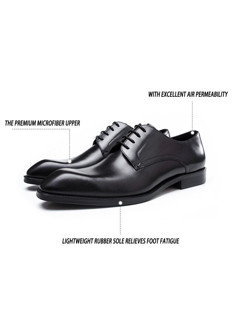 Hand Held Pattern Herren Casual Business British Fashion Vintage Square Toe Lederschuhe_voghion.com