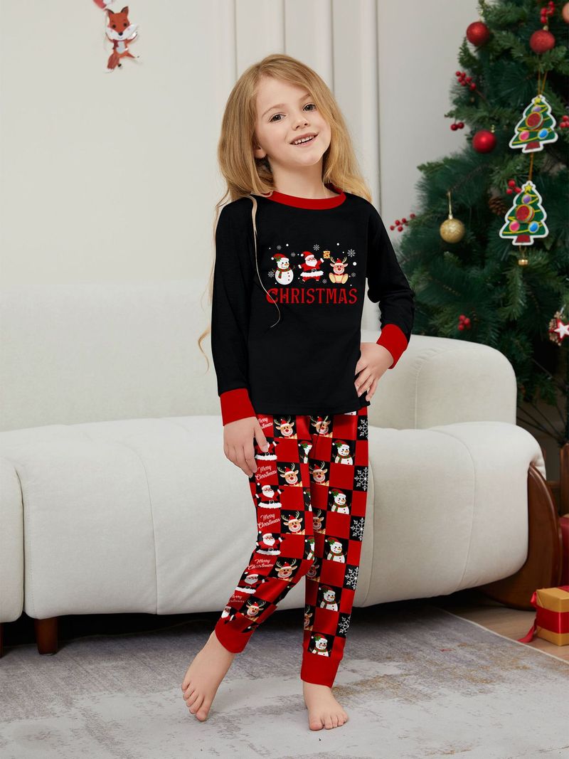 Jõuluvana Lumememme kirjad Jõulupereülikond trükitud koduriietega pidžaama_voghion.com