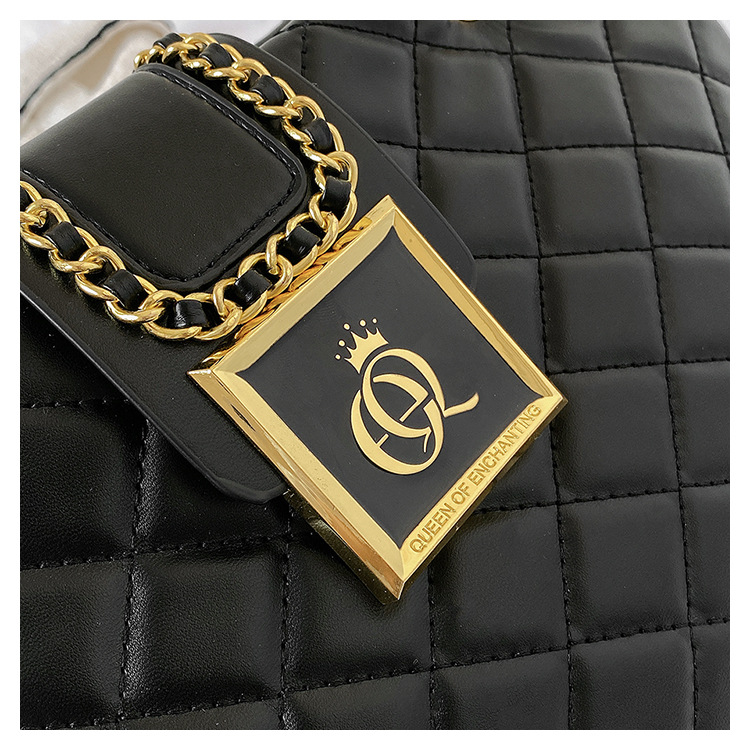 Borsa da donna 2024 Nuova Tendenza Moda Semplice Versatile Lingge Piccolo Vento Profumato Borsa a Tracolla da Donna Borsa a Tracolla Texture_voghion.com