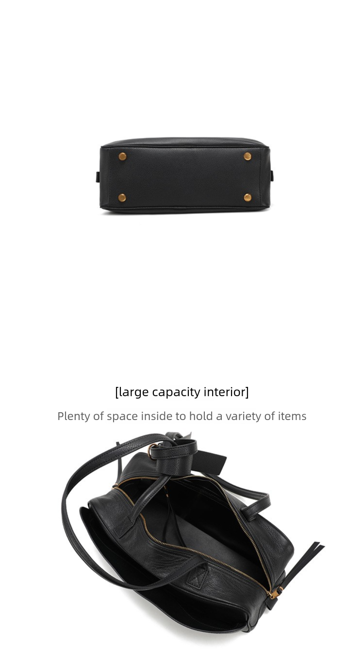 Bolso bandolera B-Bowling de piel auténtica New Rodeo Boston de gran capacidad para mujer_voghion.com