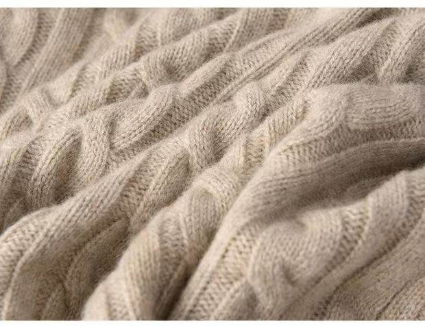 Herbst und Winter Neue Herren Fried Dough Twists Verdickter Pullover Reißverschluss Halboffen Hoher Kragen Warme Strickunterwäsche Herren_voghion.com