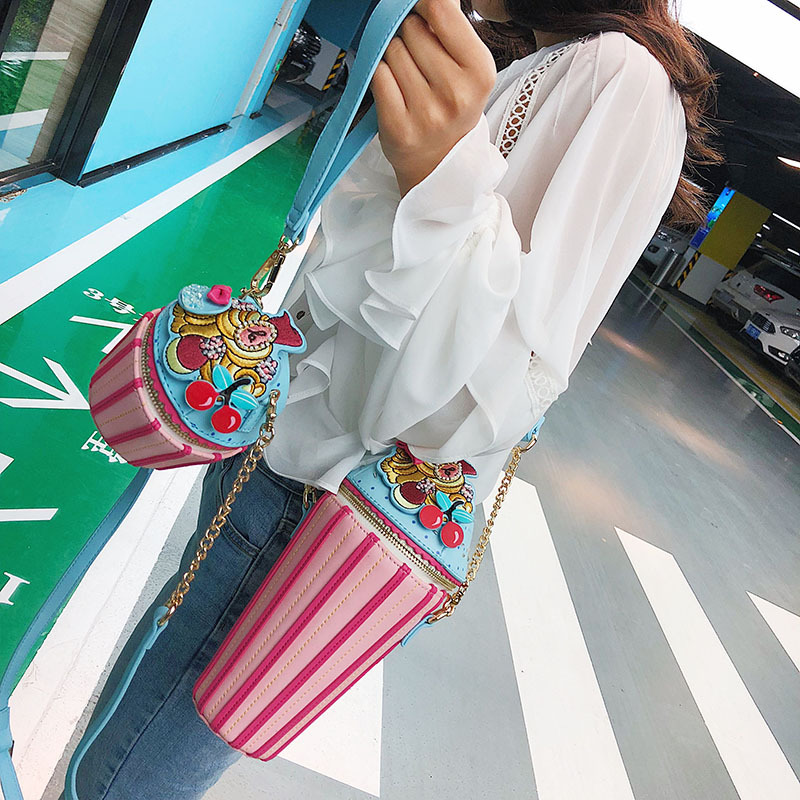 Autumn and winter new fashion lady personality creative net red ice cream cartoon cute chain crossbody bag_voghion.com
