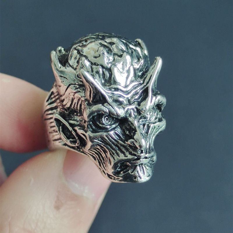 Neu Schädel Kopf männer Personalisierte Kreative Hip Hop Offenen Ring Schmuck Trend_voghion.com