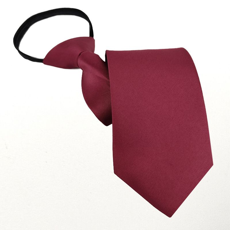 Men's And Women's 8CM Zipper Necktie No Knot Needed Matte Solid Color Easy Pull Business Formal Shirt Wedding_voghion.com