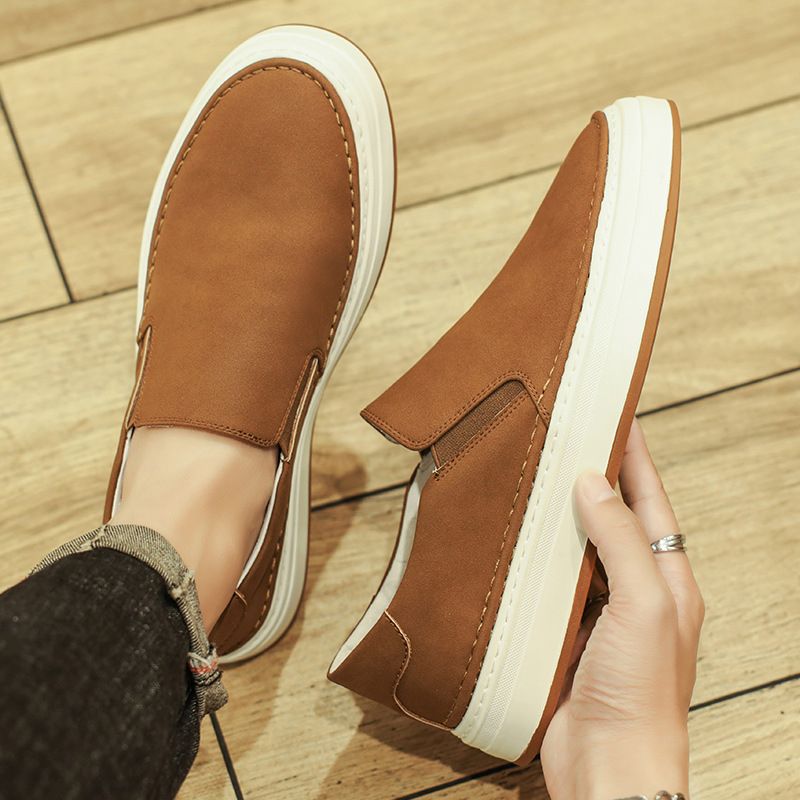 Mocassini da uomo alla moda, scarpe basse versatili in vera pelle, comode e comode, scarpe casual coreane antiscivolo e antiodore_voghion.com