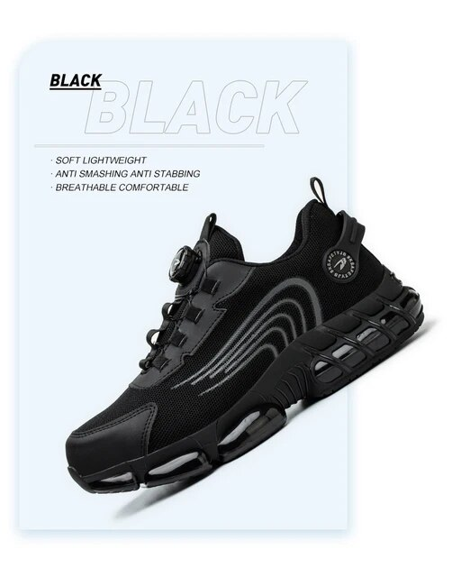 Rotating Button Safety Shoes Men Work Sneakers Indestructible Shoes Puncture-Proof Protective Shoes Work Boots Steel Toe Shoes_voghion.com