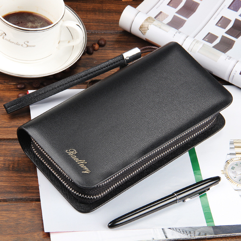 baellerry new business casual long wallet men's clutch double zipper clutch bag manufacturer wholesale_voghion.com
