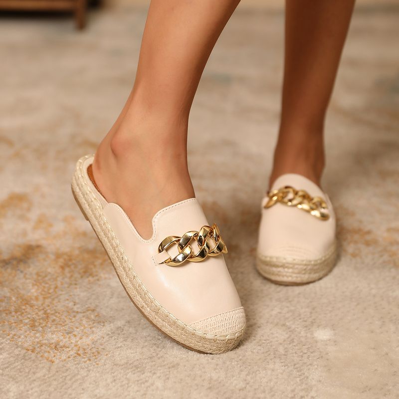 Pantofi de damă Intrați în comerțul electronic Pantofi de damă Pantofi plați Papuci de vară noi, cu jumătate de pantofi, casual și confortabili, pentru mamă_voghion.com