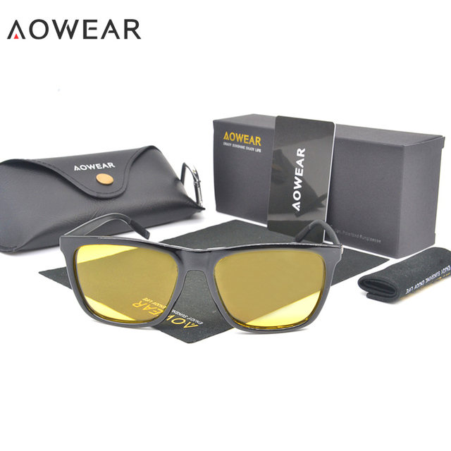AOWEAR HD Occhiali per la visione notturna Uomo Alluminio Lenti gialle Occhiali da sole Uomo Polarizzati Occhiali da guida notturni sicuri Oculos Gafas De Sol_voghion.com