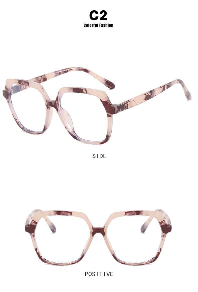 Women's Glasses Color Matching Irregular Flat Glasses New Fashion Glasses Frame Ins Personality Glasses Frame Trend_voghion.com