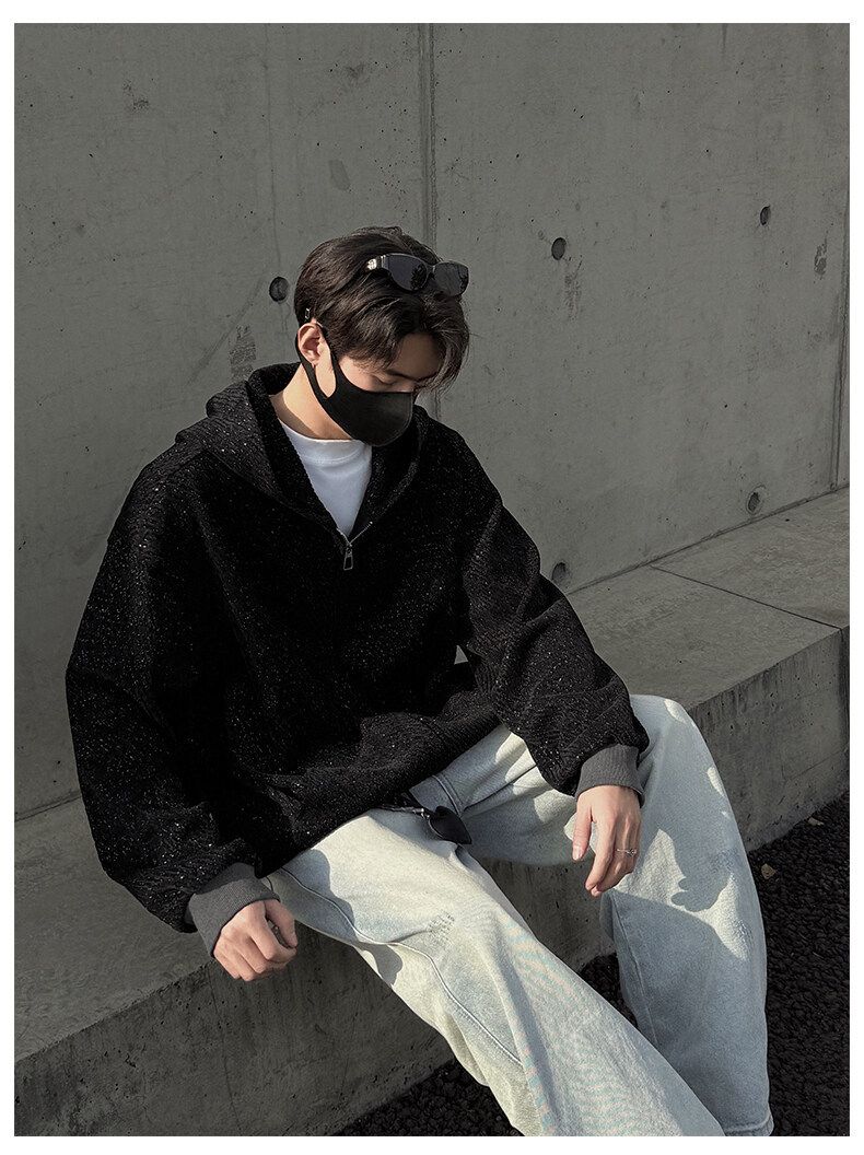 Cleanfit Zip-Up Hoodie voor heren – Vintage-geïnspireerd oversized sweatshirtjack voor casual streetwear_voghion.com