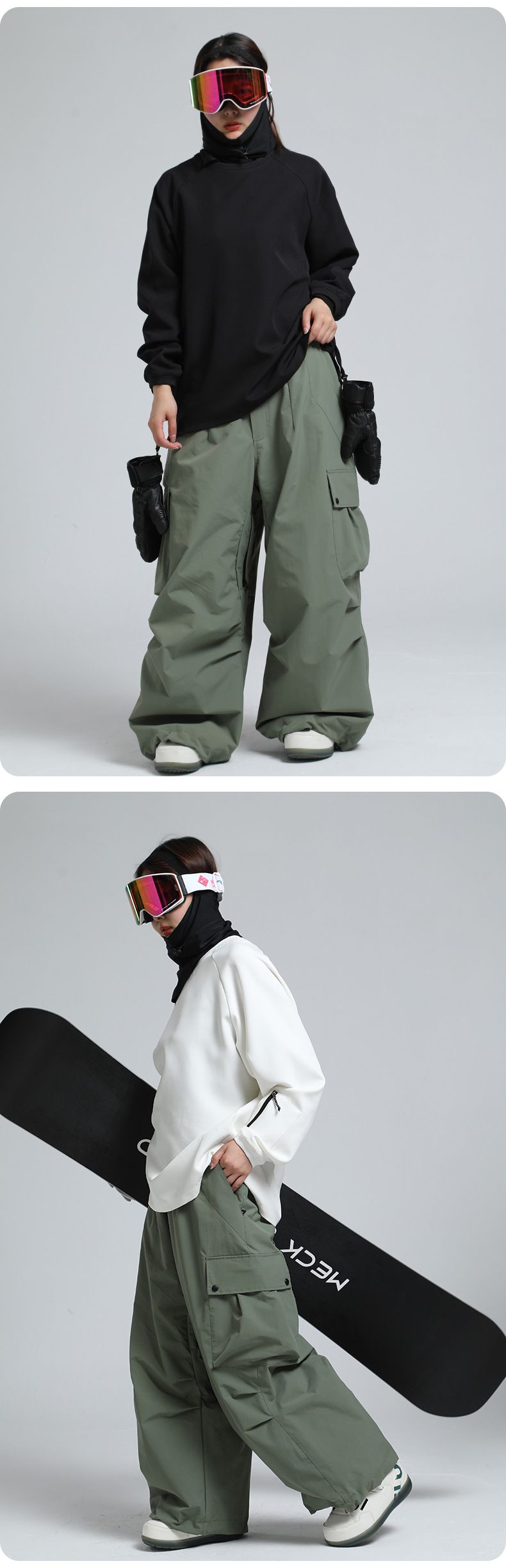 Pantaloni de schi pentru femei, impermeabili, caldi, americani, profesioniști, de iarnă, în aer liber, cu protecție la talie, noi_voghion.com
