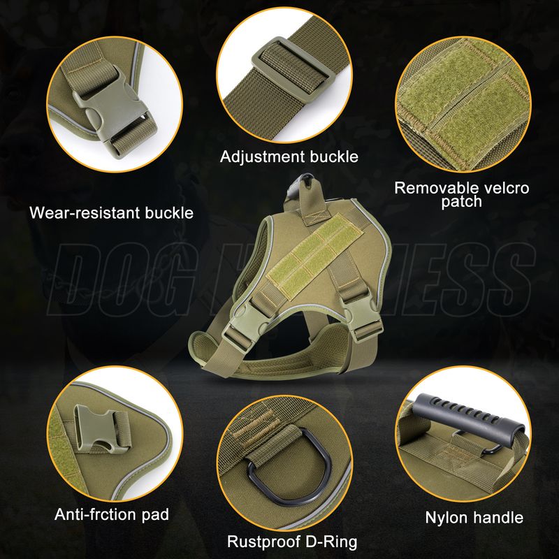 2024 Explosion-Proof Pet Harness Medium And Large Dogs, Breathable Tactical Dog Leash For Aggressive Dogs_voghion.com