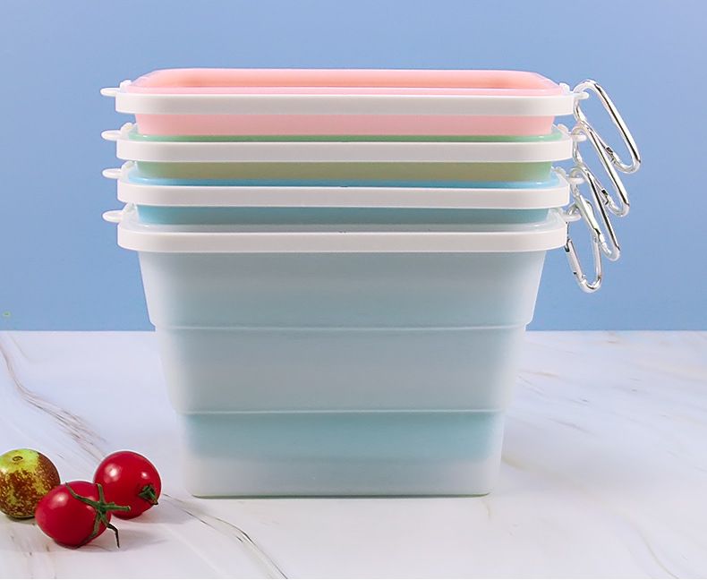 Contenitori pieghevoli per alimenti in silicone, senza BPA, adatti a microonde e congelatore, contenitori per il pranzo a tenuta stagna con coperchi (confezione da 3)_voghion.com