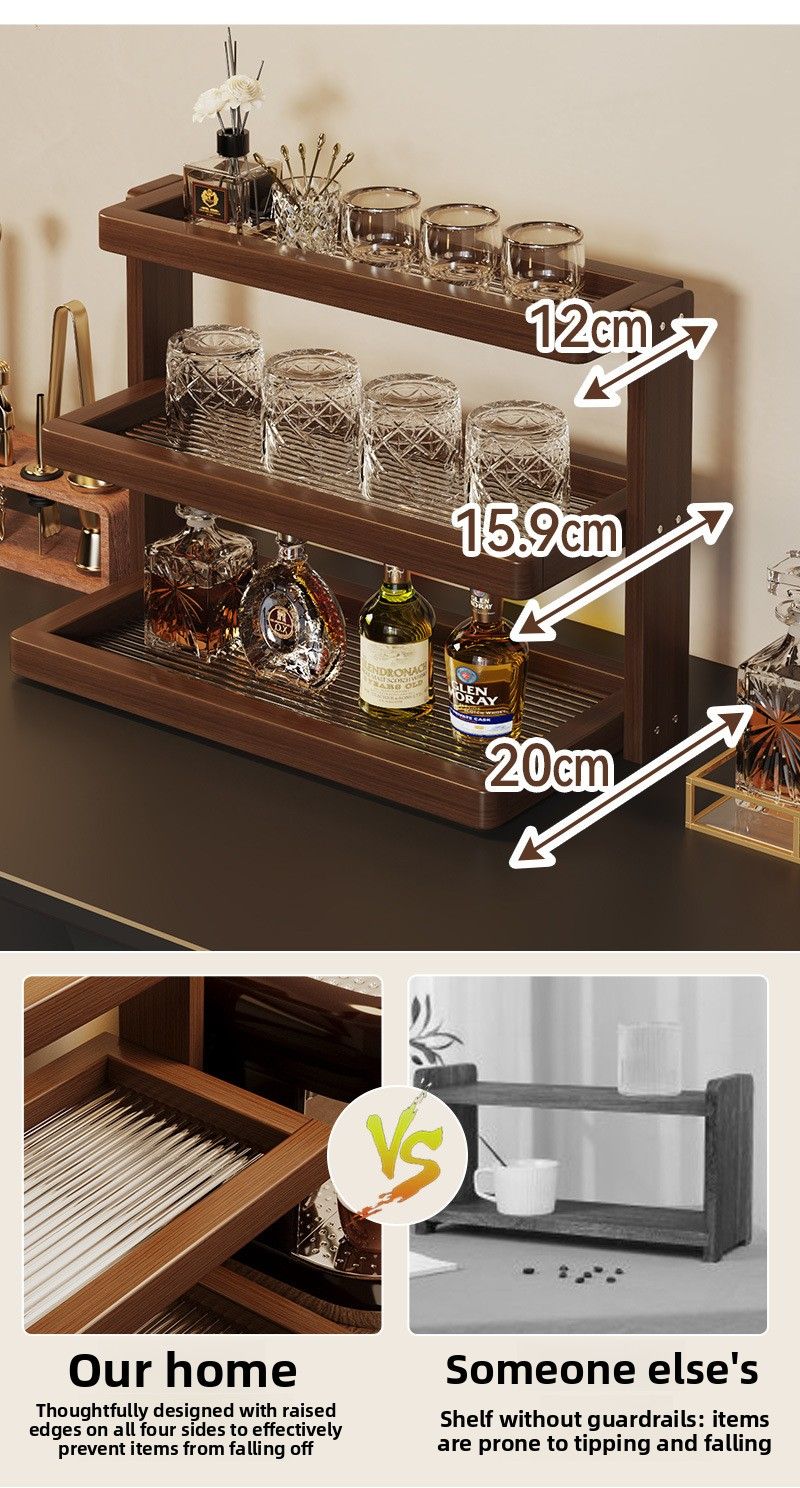 Home Multi-layer Desktop Simple Wine Glass Coffee Cup Table Tea Set Organizer Storage Rack_voghion.com